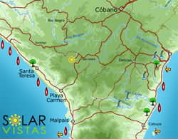 small southern nicoya peninsula map